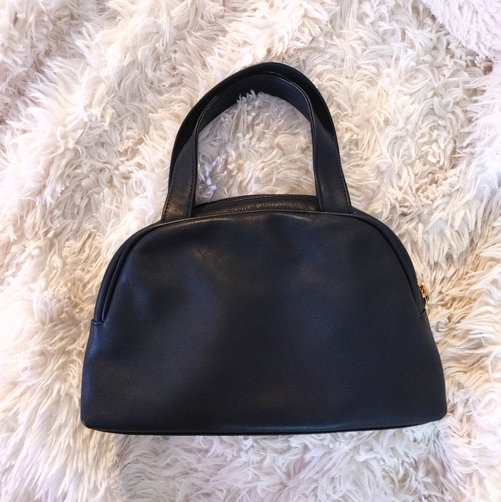 Paloma Picasso Small Dome Black Leather Handbag - Picture 2 of 15